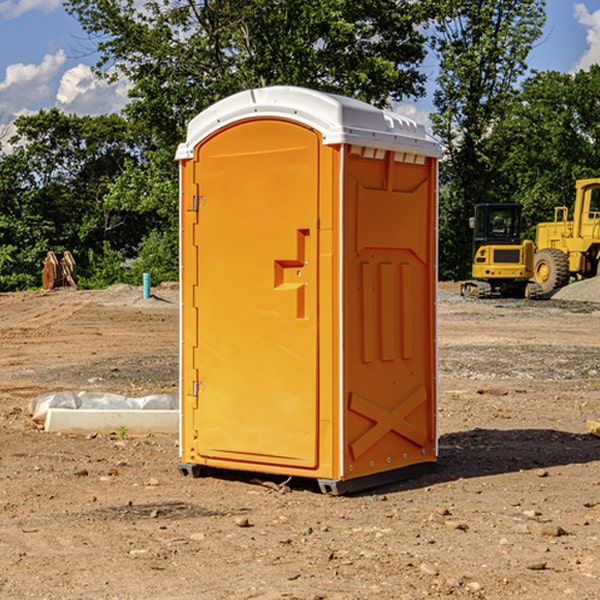 can i customize the exterior of the portable restrooms with my event logo or branding in Raymore